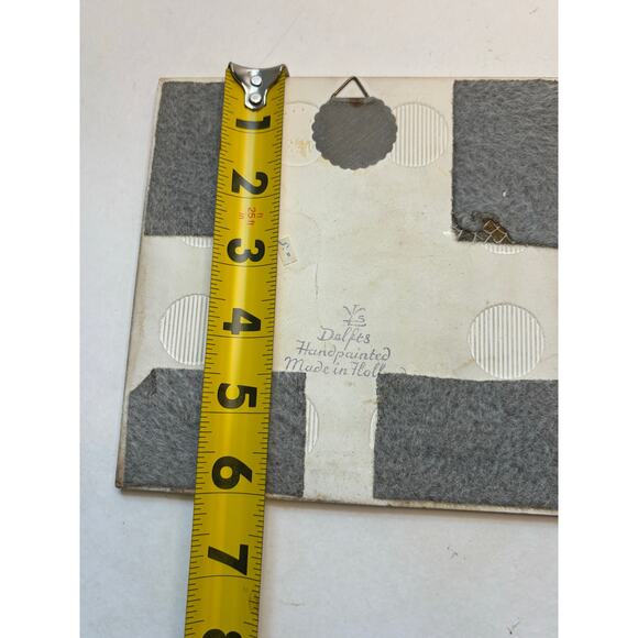 Delftware Vintage Ceramic Tile Hand Painted Wall Hanging Windmill Boat Bridge 6" - Picture 5 of 6